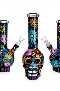  Стеклянный бонг Skull Mix Print 25cm