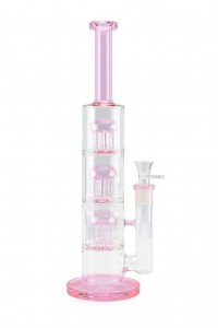 Pink Bong High Clouds Triple Arms 