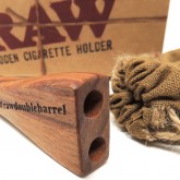 Дерев'яний мундштук RAW Double Barrel Wooden King Size