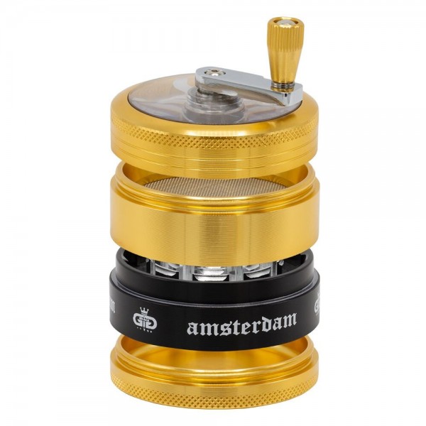 Гриндер GG Amsterdam |  4part - Ø:63mm - crank and window - Golden