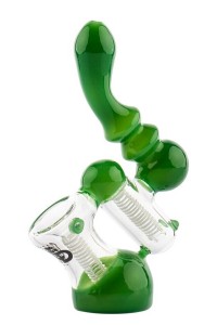 Grace Glass | Saxo Series Green Bubbler 18cm
