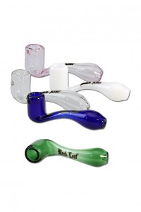 'Black Leaf' Glass Pure Pipe 14cm