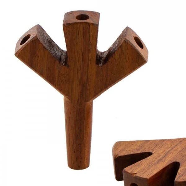 Деревянная Трубка Triple Hole Black 8,5cm