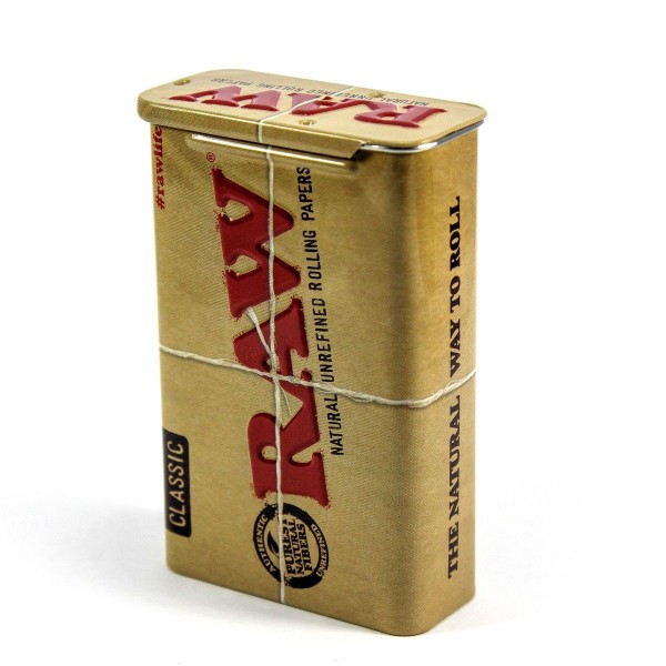 RAW Rolling Papers Slide Top Metal Tin 