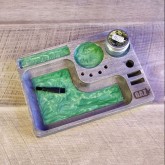 Resign Rolling Tray Epoxy and Wood Green