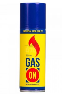 Газ для заправки зажигалок "Gas On" (200мл)