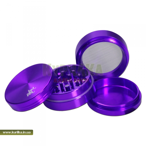 Black Leaf" Weed Grinder, 4pc, Purple