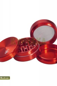 "Black Leaf" Weed Grinder, 4pc, red "Black Leaf" Weed Grinder, 4pc, red