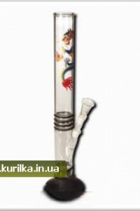 Бонг стеклянный. 45 см. принт "дракон" Бонг стеклянный. 45 см. принт "дракон"