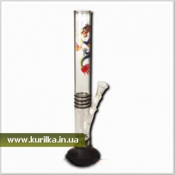 Бонг стеклянный. 45 см. принт "дракон" Бонг стеклянный. 45 см. принт "дракон"