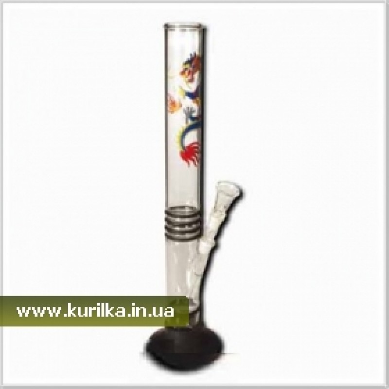 Бонг стеклянный. 45 см. принт "дракон" Бонг стеклянный. 45 см. принт "дракон"