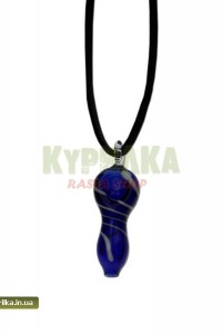 Glass Pendant Hand-Pipe clear with stripes