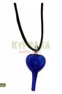 Glass Pendant Hand-Pipe "Heart" blue Glass Pendant Hand-Pipe "Heart" blue