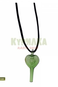 Glass Pendant Hand-Pipe "Heart" green Glass Pendant Hand-Pipe "Heart" green