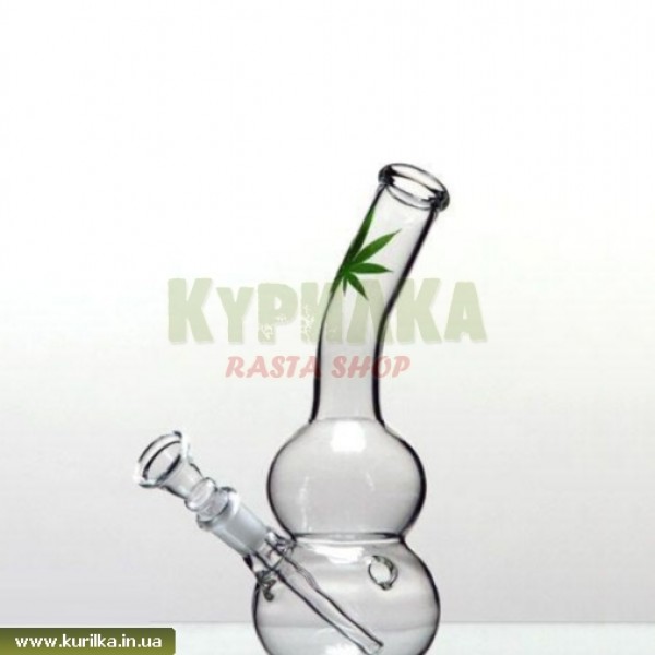 Мини бонг Glass Leaf - Bubbles -19 см Мини бонг Glass Leaf - Bubbles -19 см