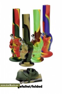 Силиконовый Бонг Camouflage rasta Силиконовый Бонг Camouflage rasta